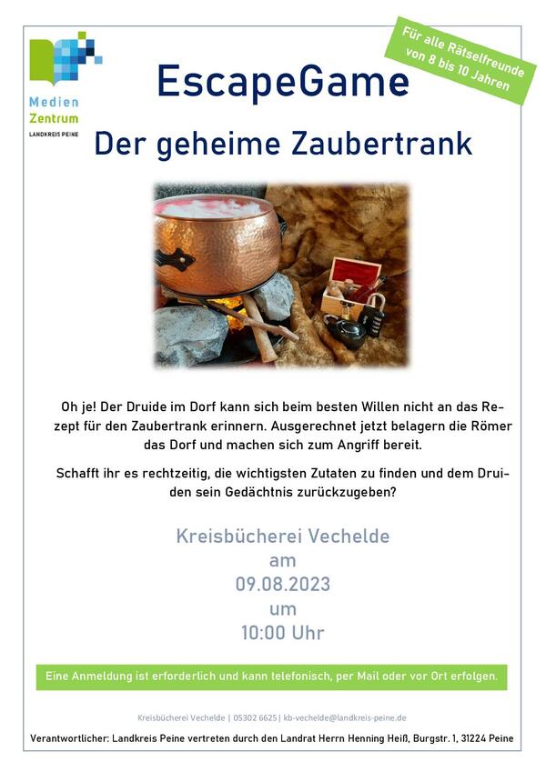 Plakat KBV EscapeGame Zaubertrank-001